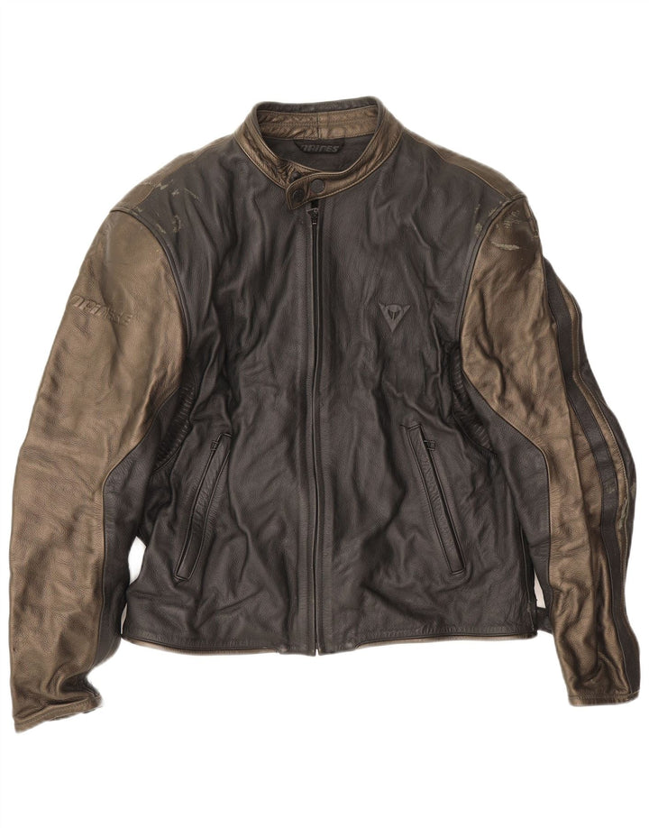 Giacca da pilota in pelle da uomo Dainese EU 54 Large in pelle nera color block
