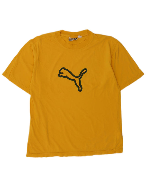 T-shirt grafica da uomo Puma Top in cotone giallo medio