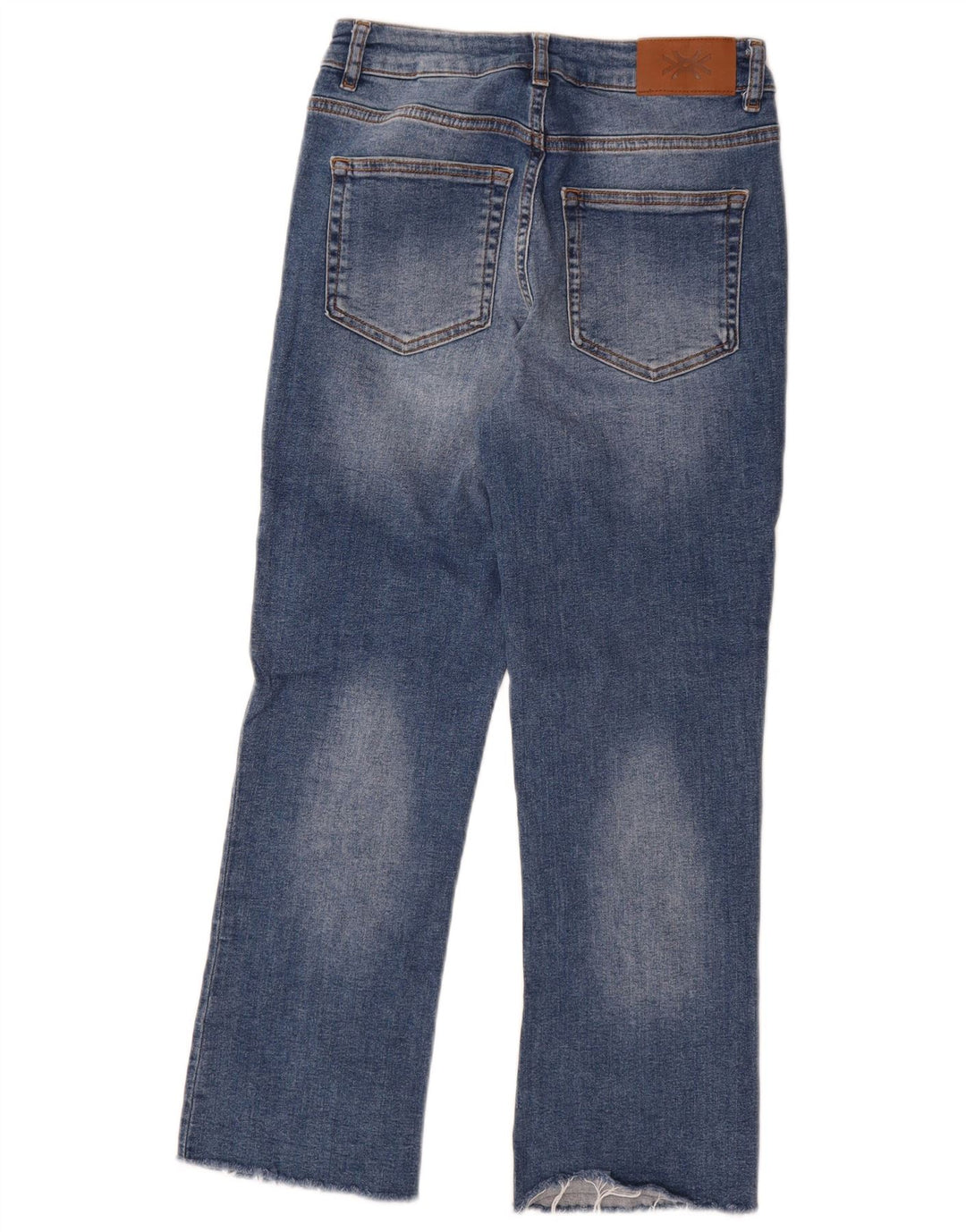 Jeans dritti da donna Benetton W28 L28 cotone blu