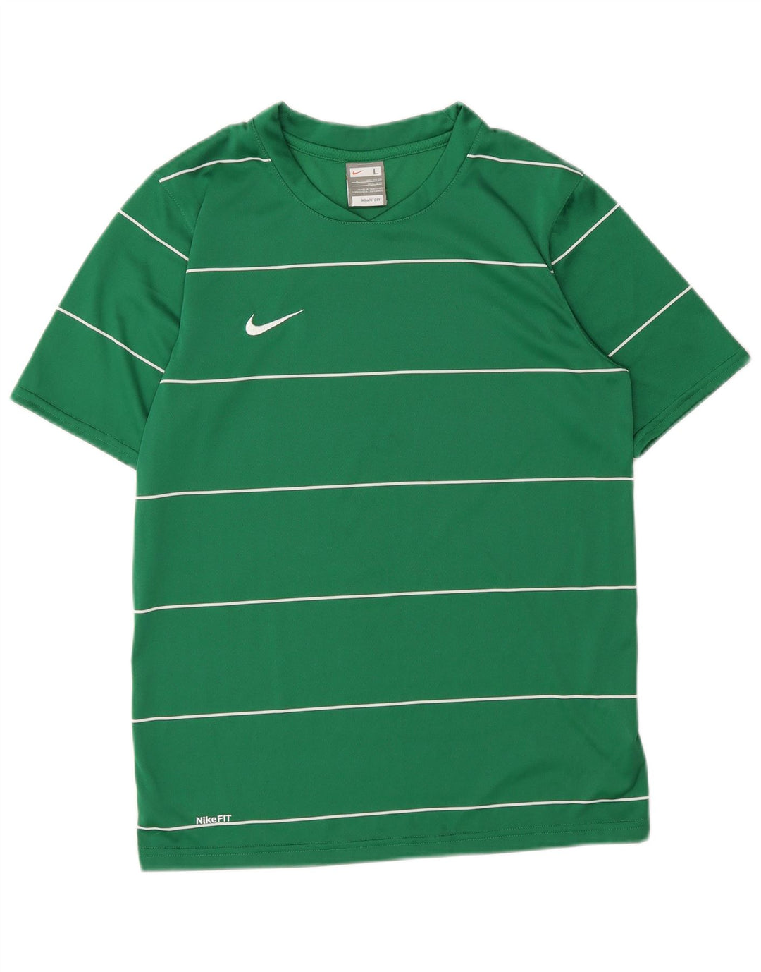 T-shirt grafica da ragazzo Nike Top 12-13 anni in poliestere a righe verdi grandi