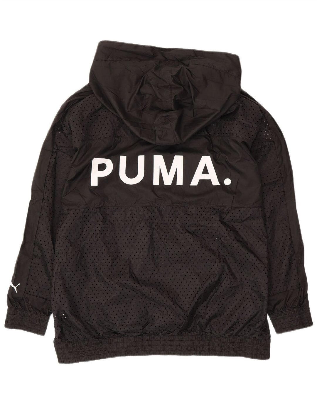 Giacca sportiva da uomo con cappuccio grafico PUMA, poliestere nero medio
