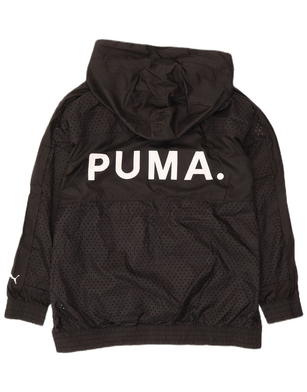 Giacca sportiva da uomo con cappuccio grafico PUMA, poliestere nero medio