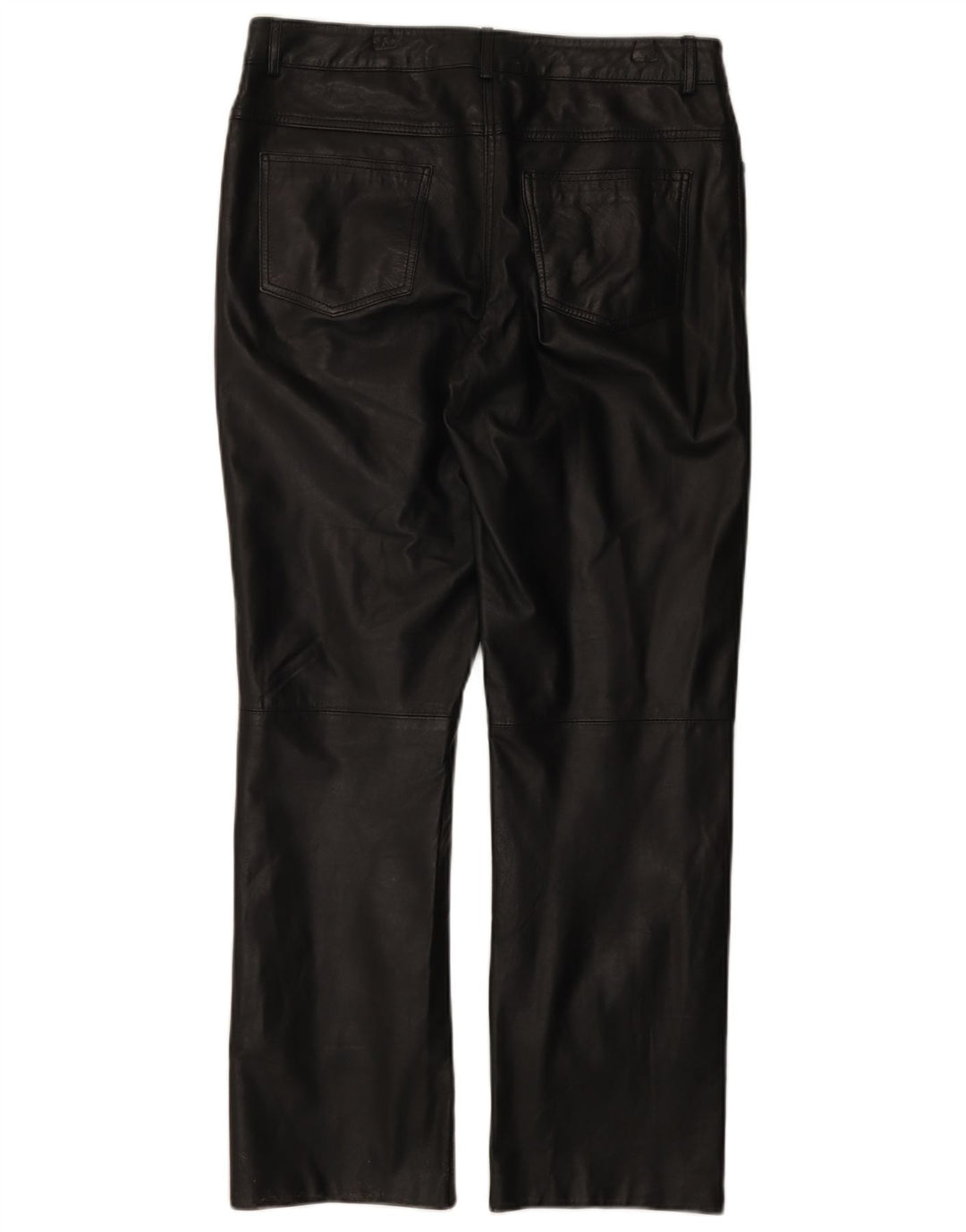 Pantaloni dritti in pelle da donna Ricano W34 L30 in pelle nera