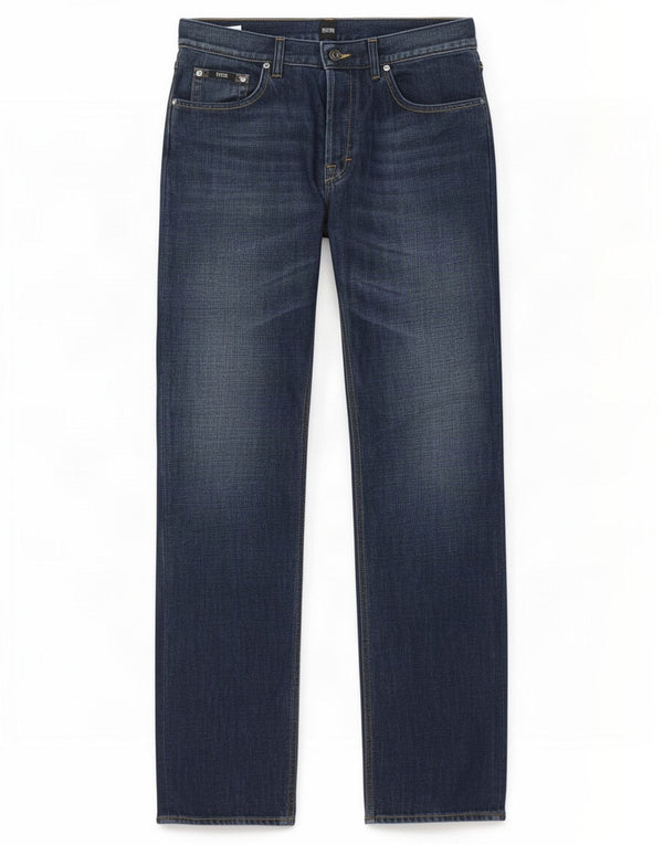 Hugo Boss Mens Straight Jeans W32 L34 Navy Blue Cotton
