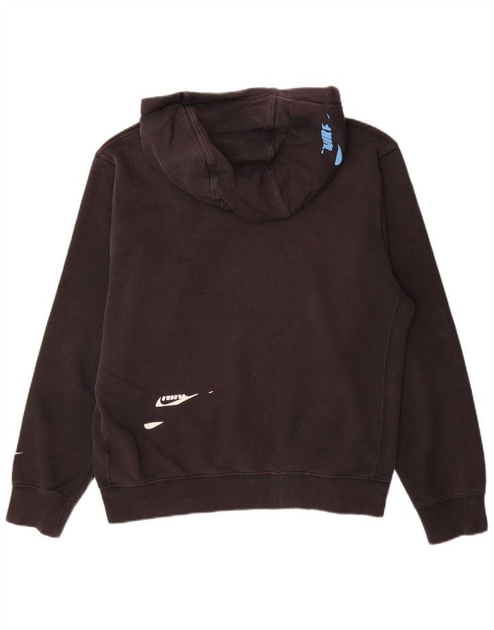 Felpa con cappuccio da uomo Nike, cotone medio nero