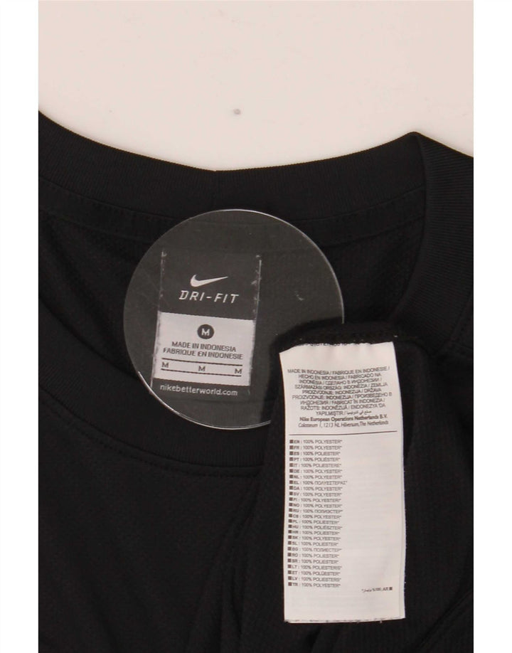 Maglia Nike Dri Fit da uomo a maniche lunghe, poliestere nero medio