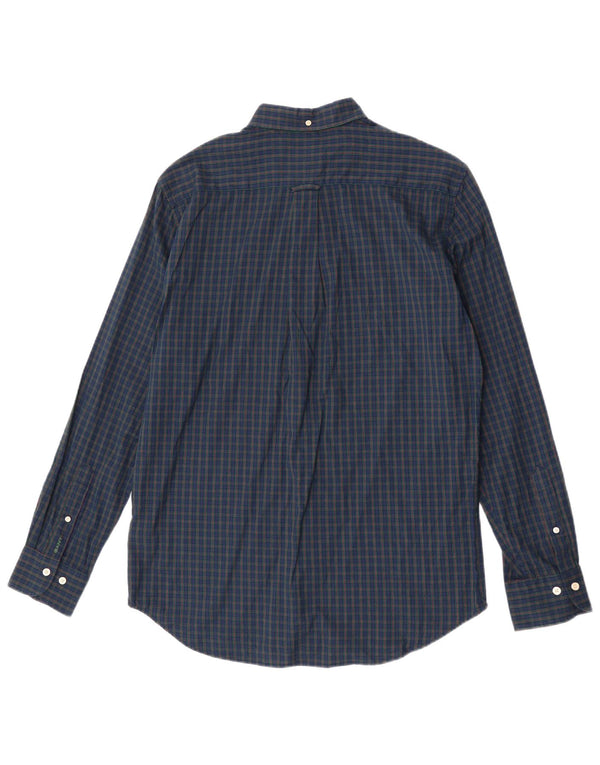 Gant Camicia da uomo vestibilità regolare taglia 39/40 15 3/4 percalle medio blu navy