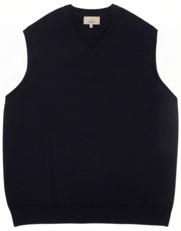 Marks & Spencer Mens Vest Tank Top Large Navy Blue Cotton
