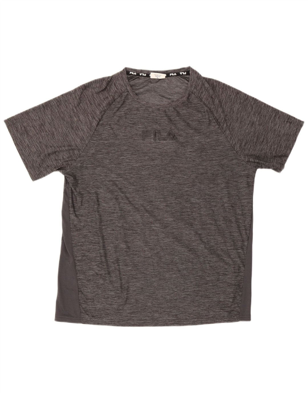 T-shirt da uomo Fila Top Large in poliestere chiazzato grigio