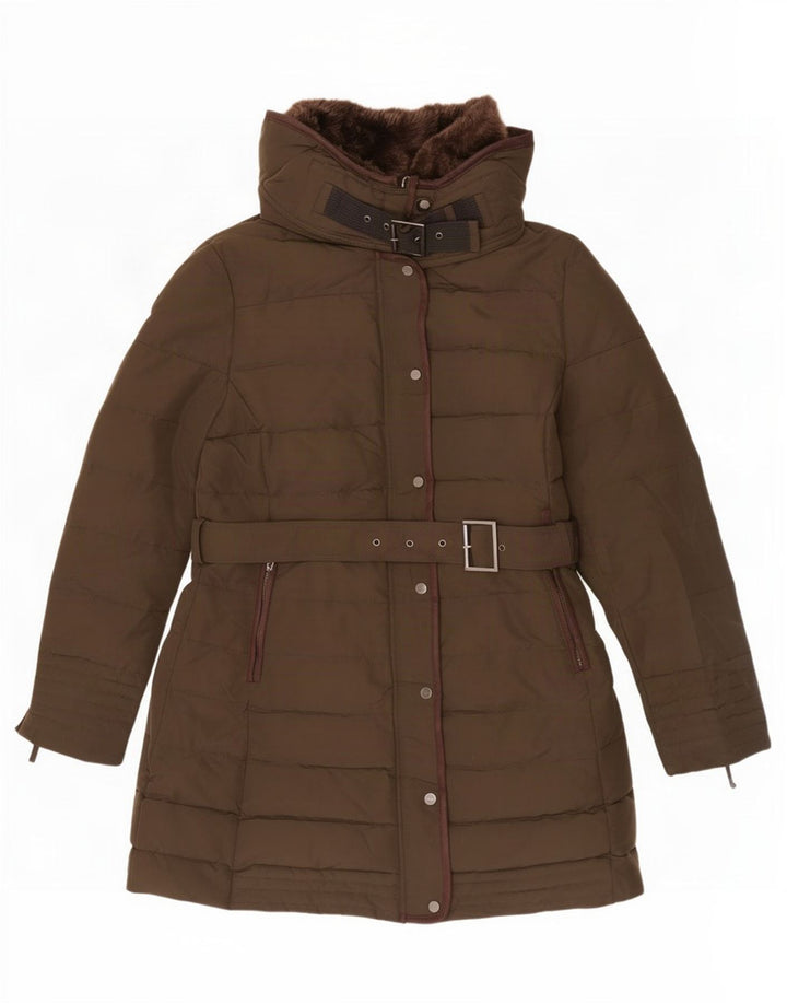 Giacca imbottita con cappuccio da donna Zara UK 18 XL Poliestere kaki