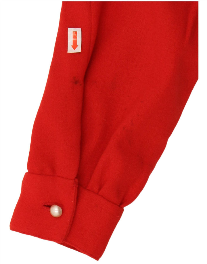 Camicetta corta da donna VINTAGE UK 12 rossa media