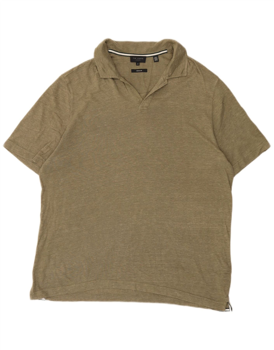 Polo regolare da uomo Ted Baker taglia 4 grande lino kaki