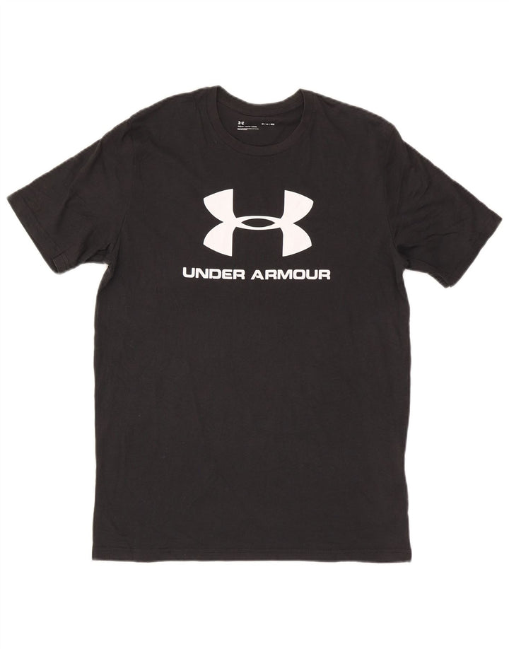 T-shirt grafica da uomo Under Armour Top in cotone nero medio