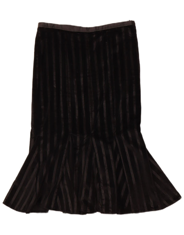 Gonna a tromba in velluto vintage da donna W32 grande a righe nere