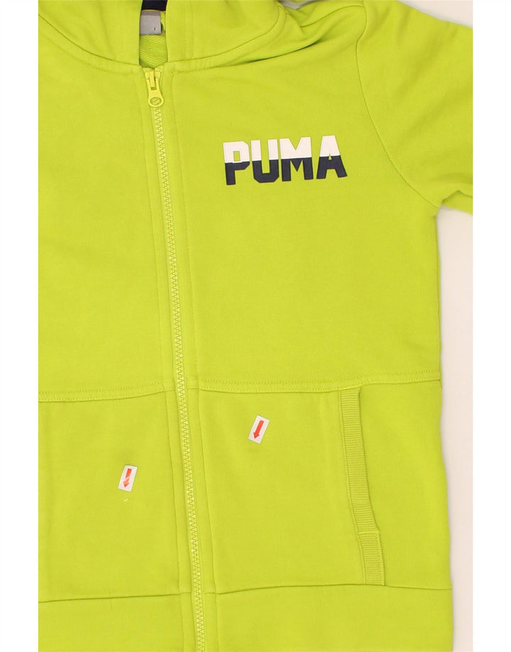 PUMA Boys Graphic Zip Hoodie Sweater 9-10 Years   Green Vintage Puma and Second-Hand Puma from Messina Hembry 