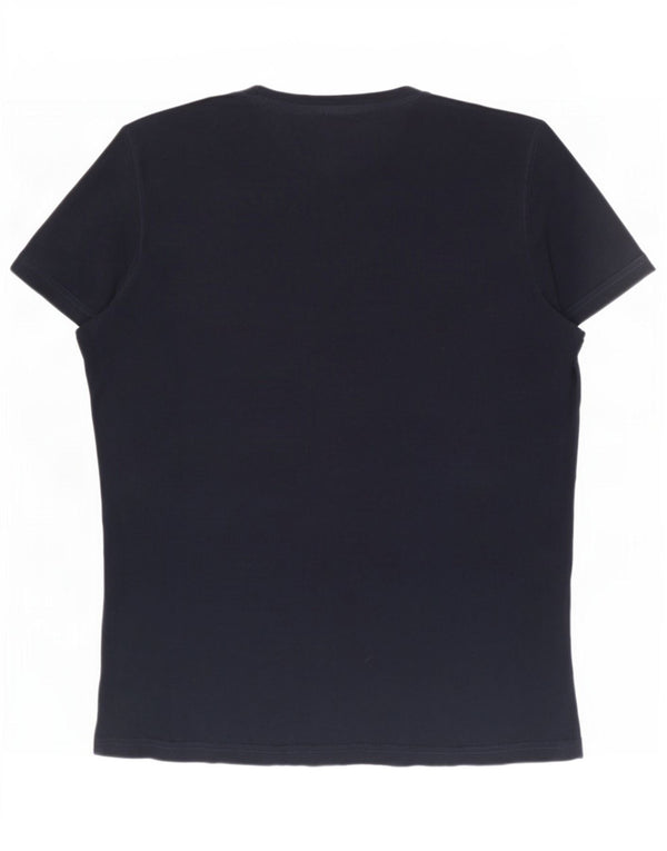 T-shirt grafica da uomo Tommy Hilfiger Top grande in cotone blu navy