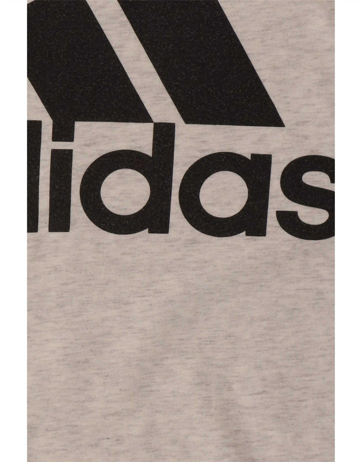 T-shirt grafica da uomo Adidas Top piccola in cotone chiazzato grigio