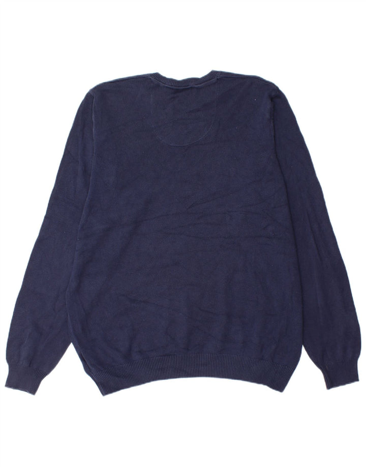 Maglione maglione con scollo a V vestibilità regolare da uomo Marks & Spencer blu navy medio
