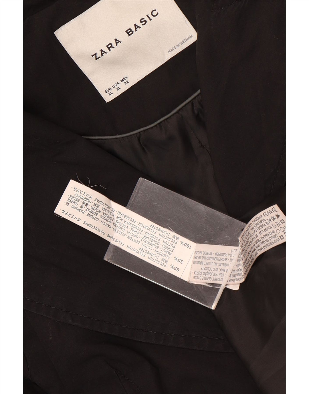 Trench da donna Zara UK 18 XL poliestere nero