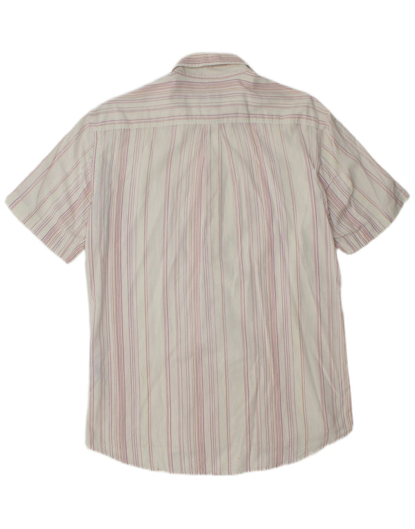 Camicia da uomo a maniche corte KAPPA in cotone a righe bianche medie