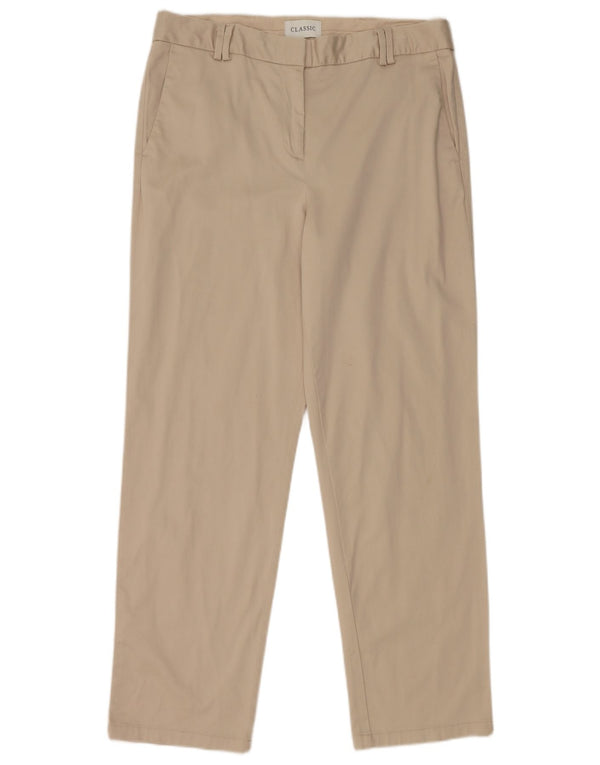 Pantaloni chino classici da donna Marks & Spencer UK 14 Large W32 L29 Beige