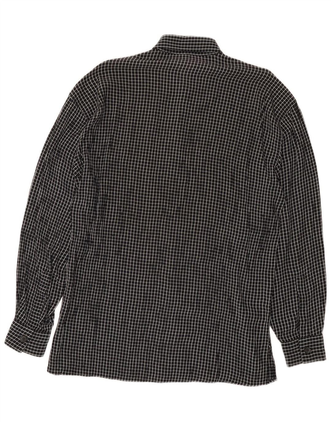 Camicia vintage da uomo a quadri neri medi