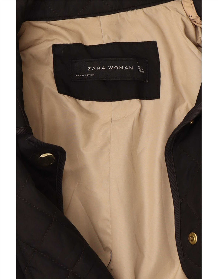 Giacca trapuntata da donna Zara UK 14 grande marrone