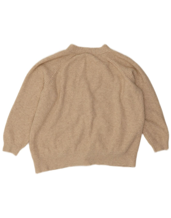 Maglione cardigan da donna Marks & Spencer UK 16 grande acrilico beige