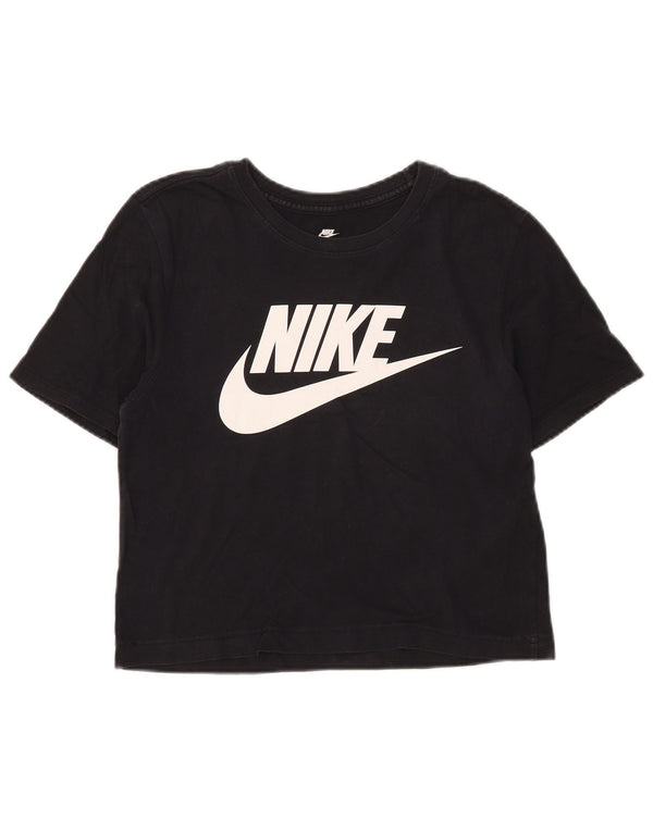 T-shirt grafica corta Nike da donna con taglio atletico, taglia piccola, UK 10, nera