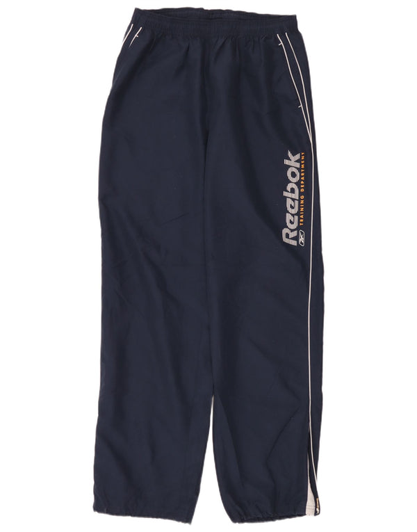 Pantaloni da tuta con grafica Reebok da uomo, grandi, in poliestere blu navy