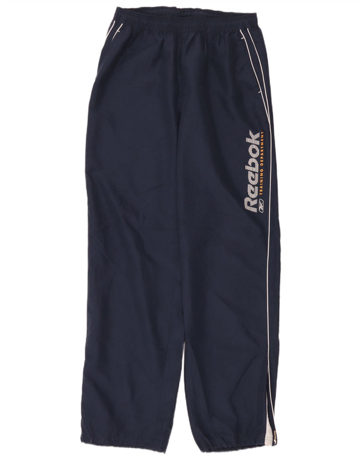 Pantaloni da tuta con grafica Reebok da uomo, grandi, in poliestere blu navy