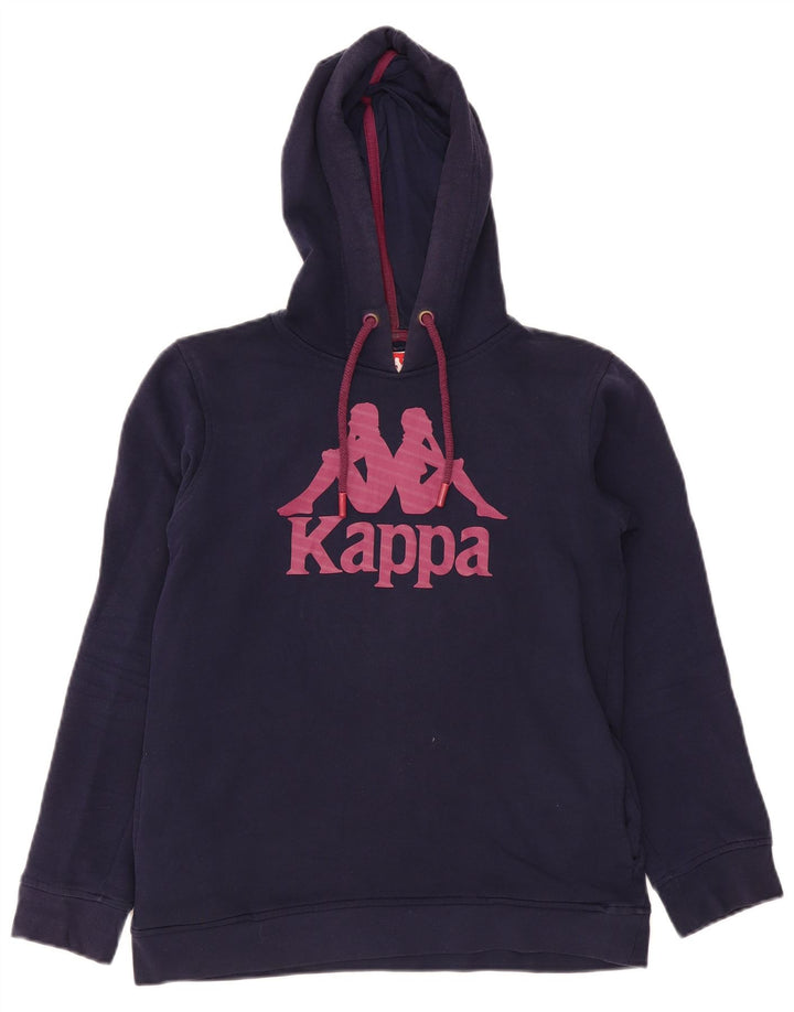 Maglione con cappuccio grafico da donna Kappa UK 14 medio blu navy
