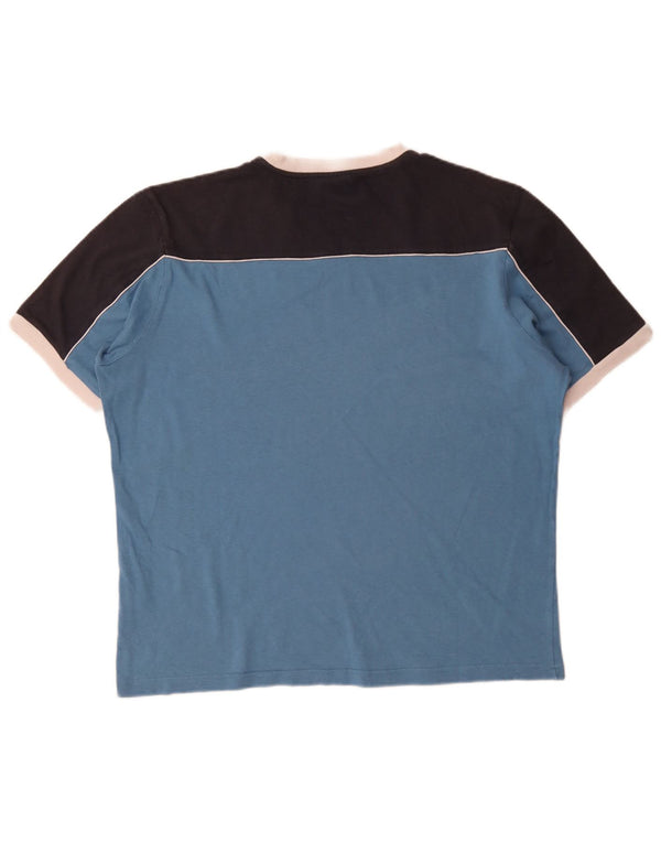 T-shirt da uomo Champion Top XL in cotone color block blu