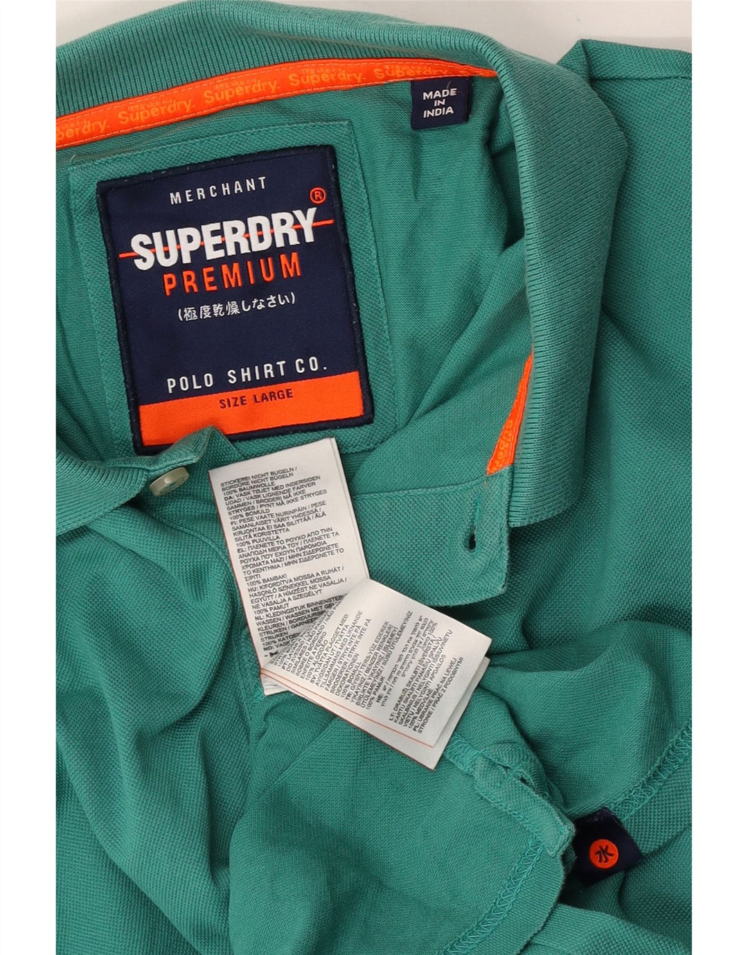 Polo da uomo Superdry grande in cotone verde