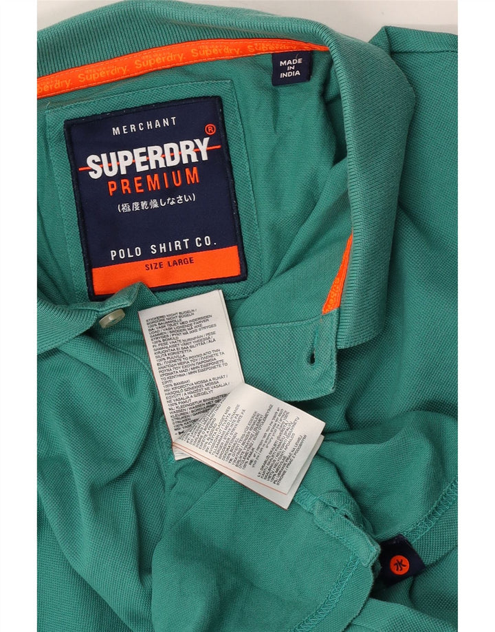 Polo da uomo Superdry grande in cotone verde
