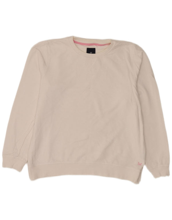 Crew Clothing Felpa da donna Maglione UK 16 Grande cotone bianco