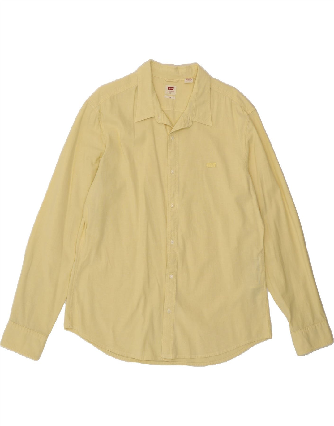LEVI'S Mens Slim Shirt XL Yellow Cotton Vintage Levi's and Second-Hand Levi's from Messina Hembry 