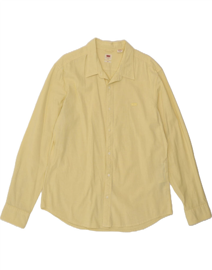 LEVI'S Mens Slim Shirt XL Yellow Cotton Vintage Levi's and Second-Hand Levi's from Messina Hembry 