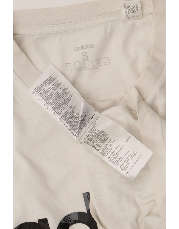 T-shirt grafica da uomo Adidas Top piccola in cotone bianco