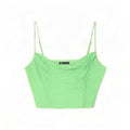 Canotta corta da donna Zara UK 12 viscosa verde medio