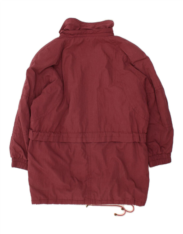 VINTAGE Womens Oversized Utility Jacket IT 40 Small Burgundy Polyester Vintage Vintage and Second-Hand Vintage from Messina Hembry 