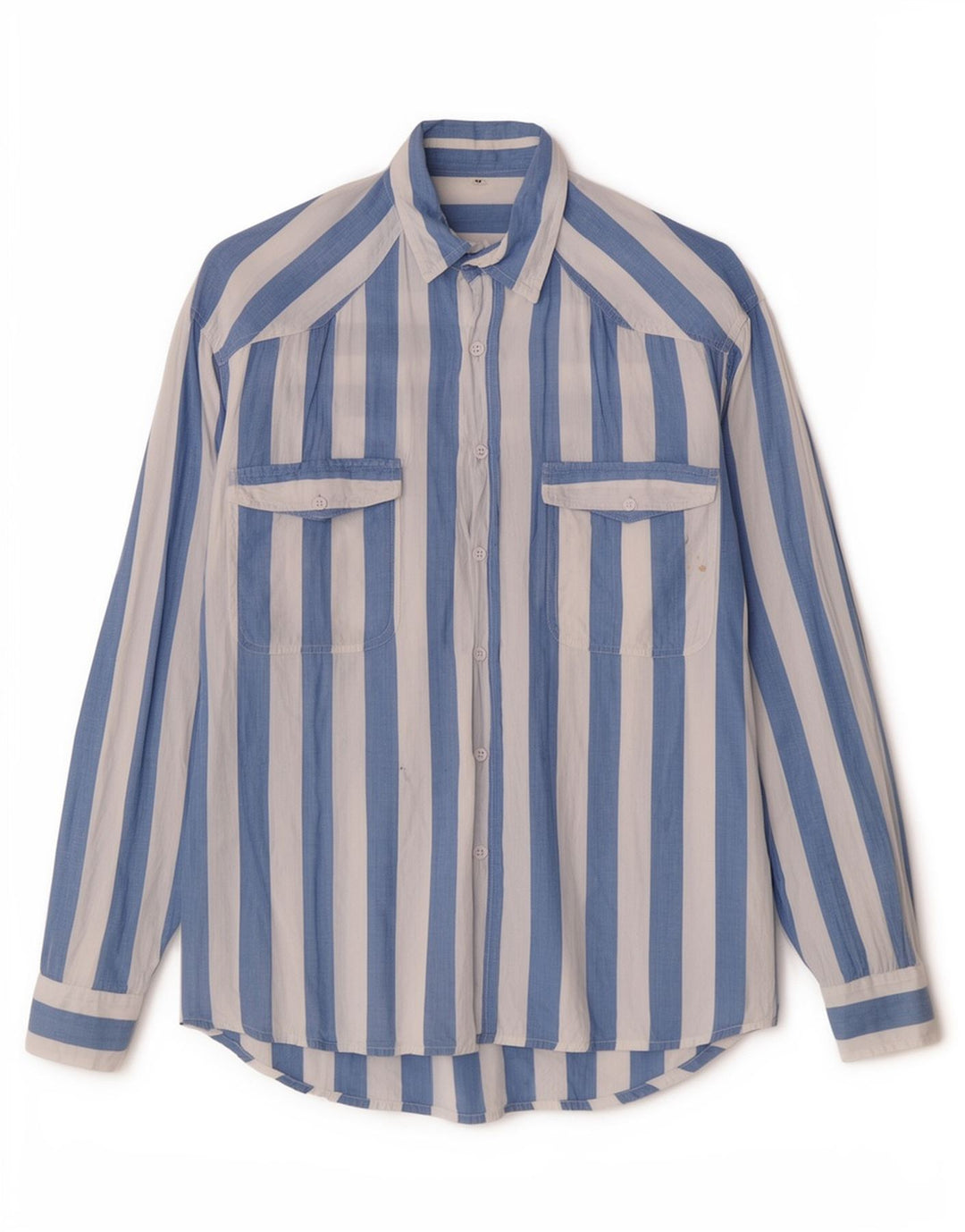 Camicia vintage da uomo a righe blu medio