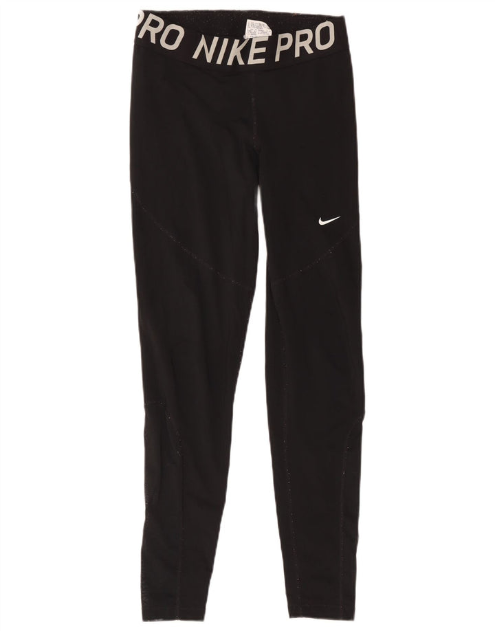 Leggings grafici Nike per ragazze 12-13 anni, grande, poliestere nero