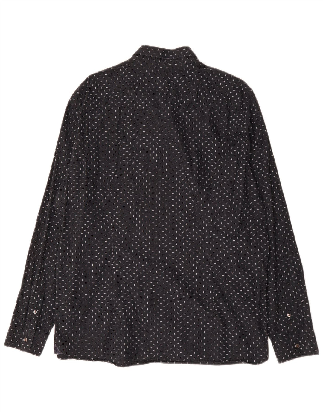 Camicia da uomo Ted Baker taglia 6 2XL cotone geometrico nero