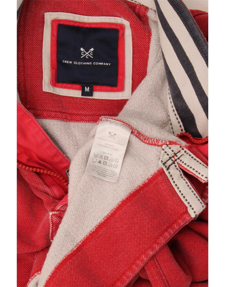 Crew Clothing Felpa con collo con zip da uomo Maglione rosso medio in cotone