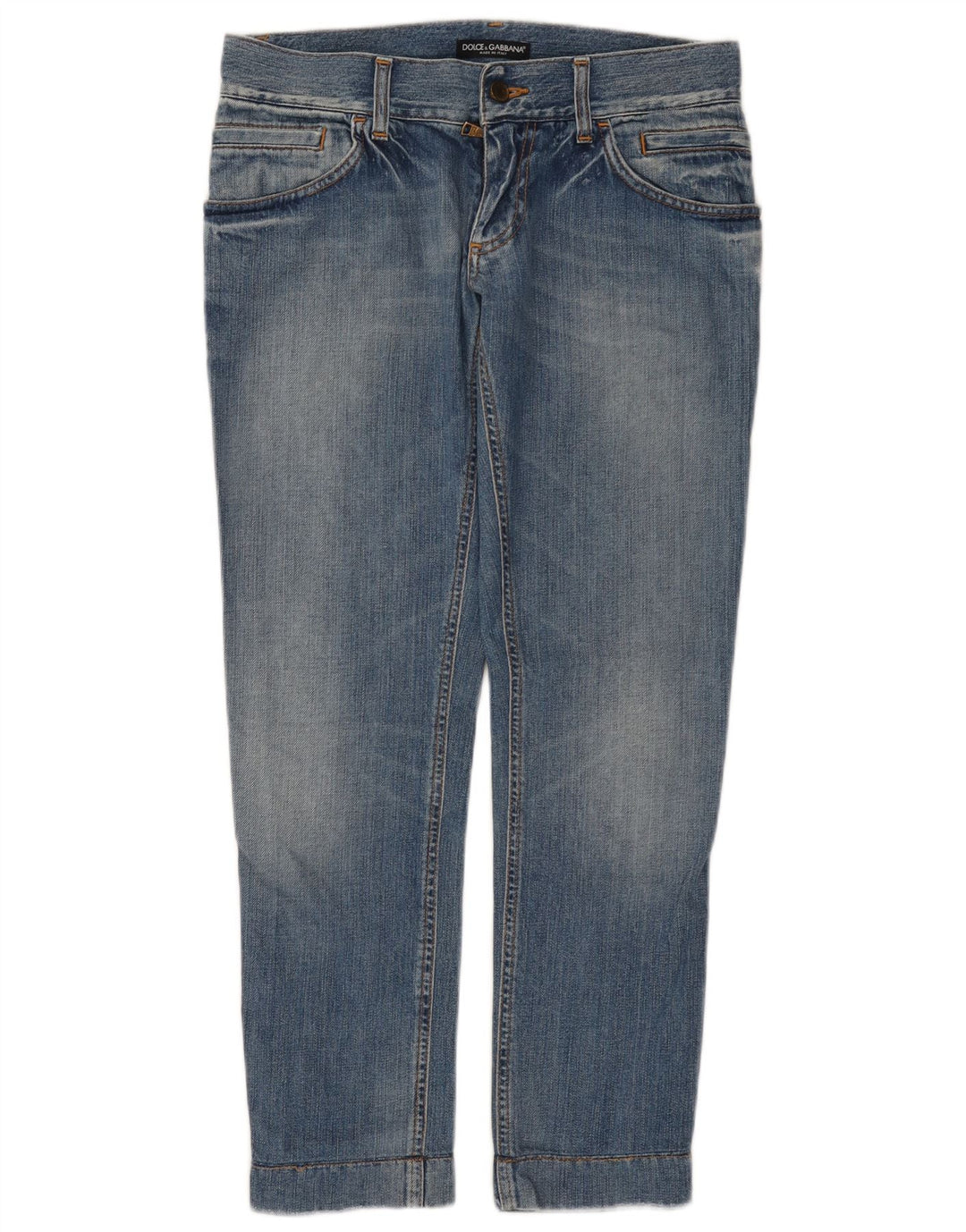 DOLCE & GABBANA Jeans dritti da donna UK 12 Medio W30 L28 Blu