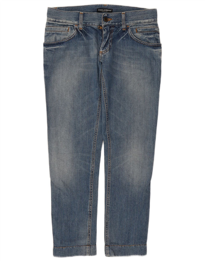 DOLCE & GABBANA Jeans dritti da donna UK 12 Medio W30 L28 Blu
