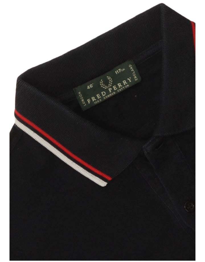 Polo da uomo Fred Perry grande in cotone nero