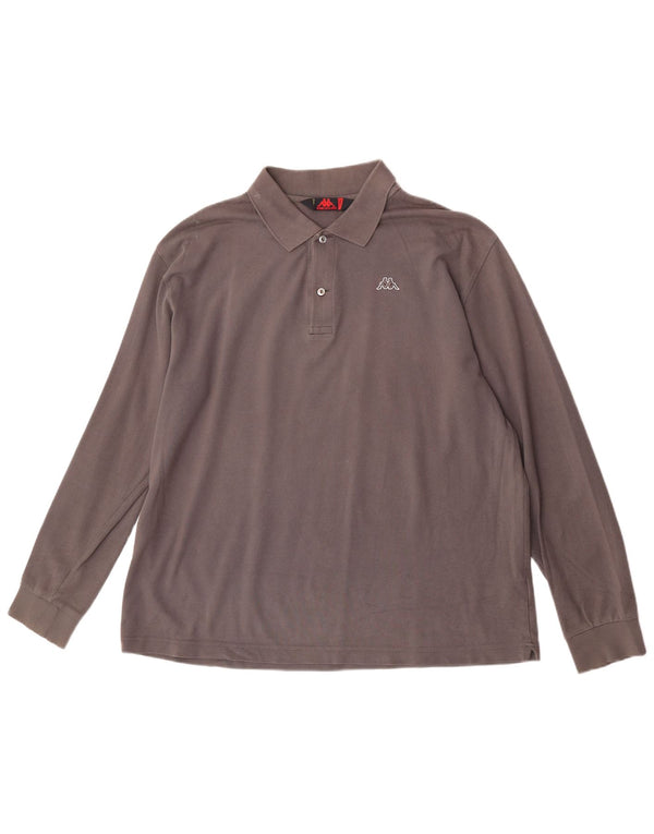 Polo Kappa Uomo Manica Lunga XL Cotone Grigio