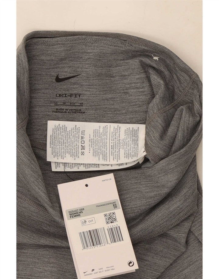 Leggings grafici Nike Dri Fit da donna UK 4 XS poliestere chiazzato grigio